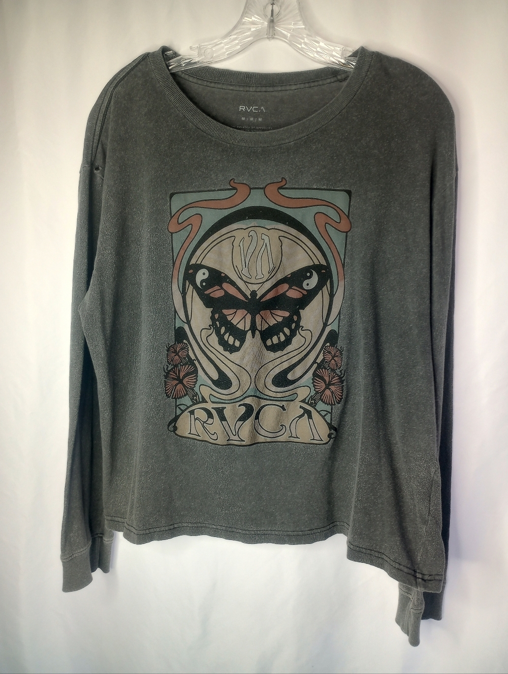 *Obey Butterfly Gray Long Sleeve Women's Shirt Size M